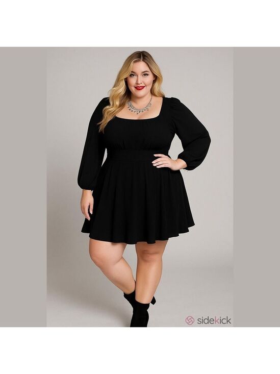 Exlura Dresses & Skirts - Y2K style Dress black chiffon Cocktail Lantern Sleeves whimsigoth witch boho L
